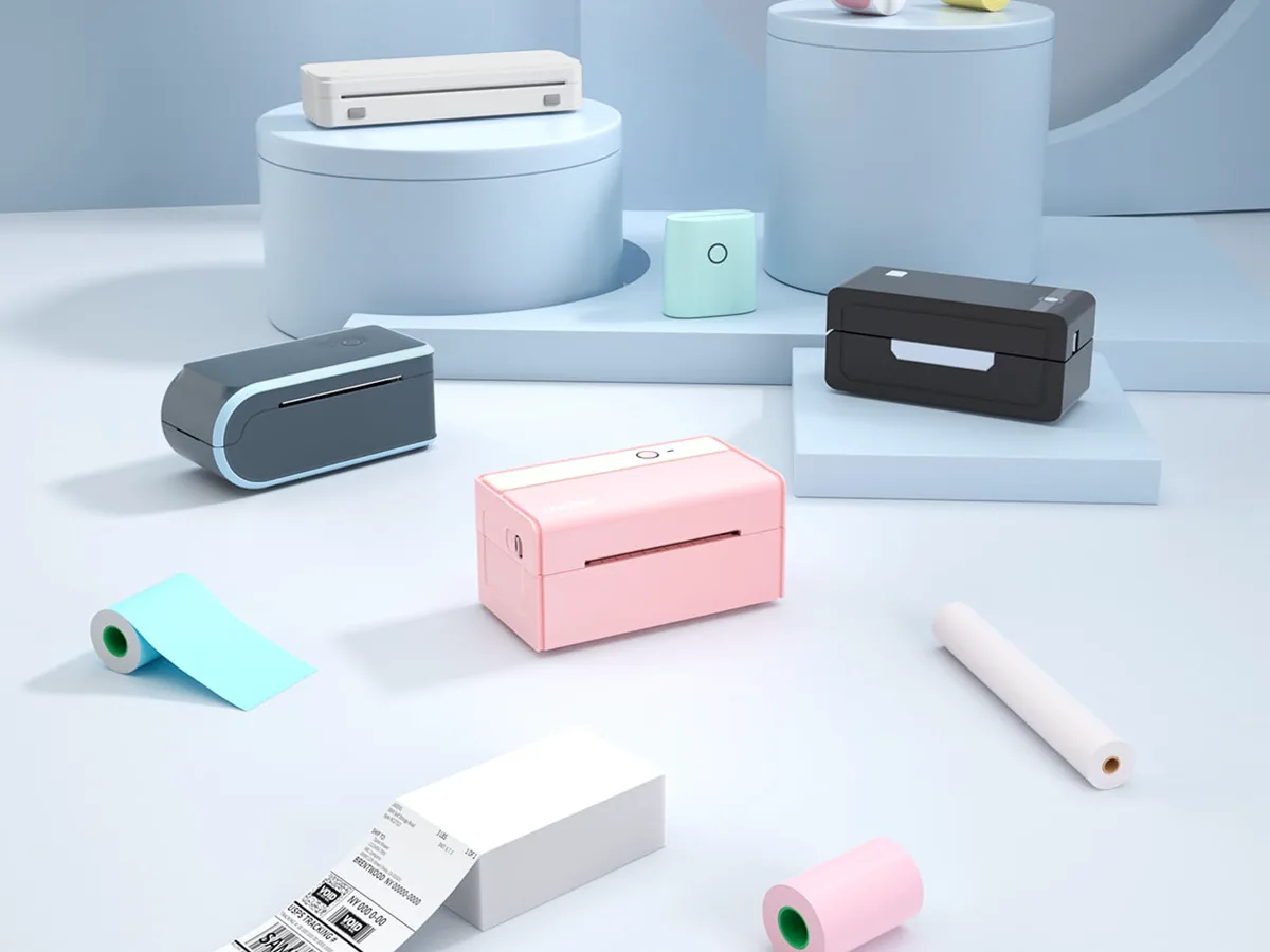 JADENS thermal label printers and colorful shipping label supplies for small businesses